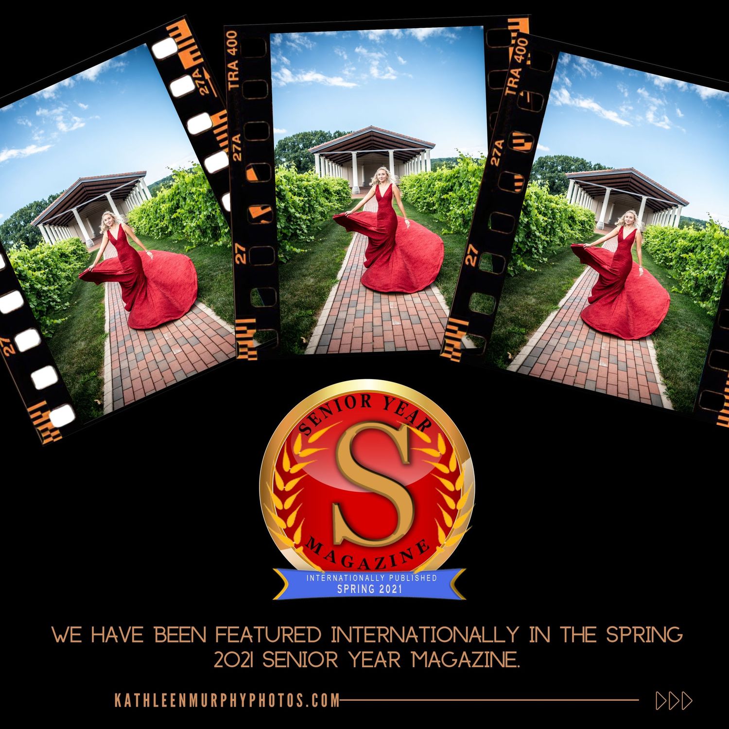 Red Prom Dress, twirling, winery, Kathleen Murphy Phototography