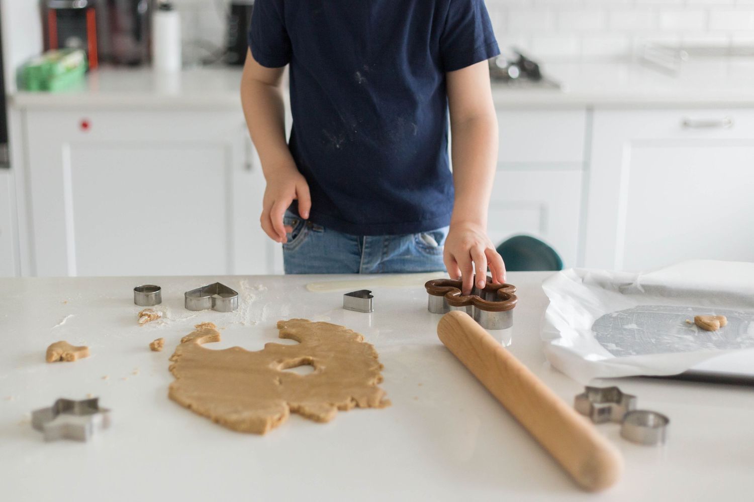 baking Christmas cookies