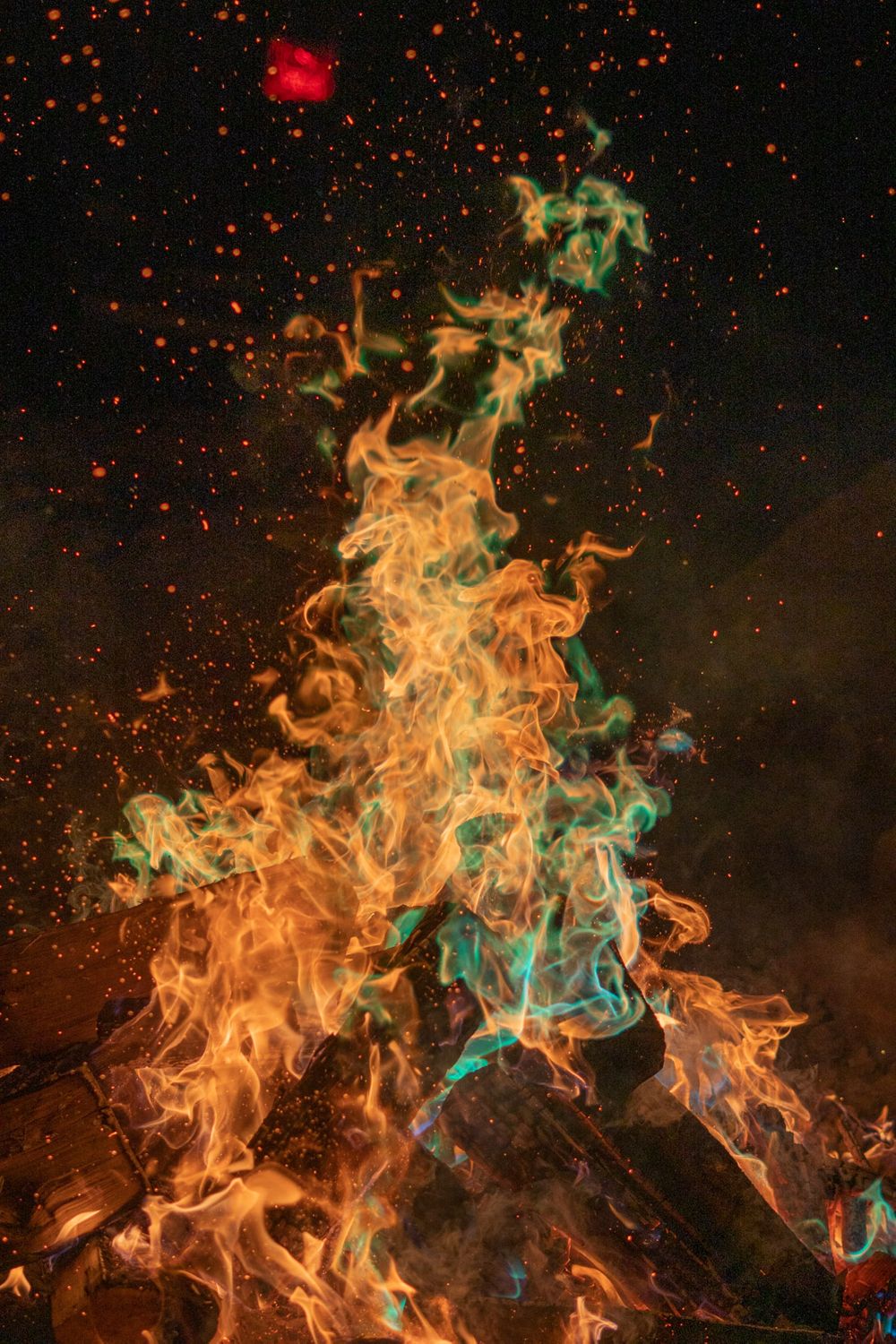Huge Bonfire at Burner Wedding