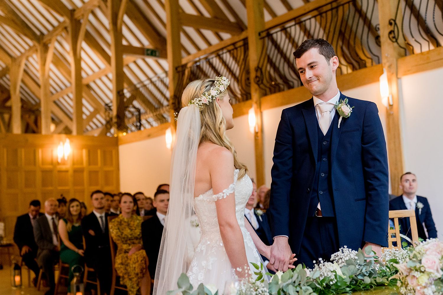 happy groom at ceremony