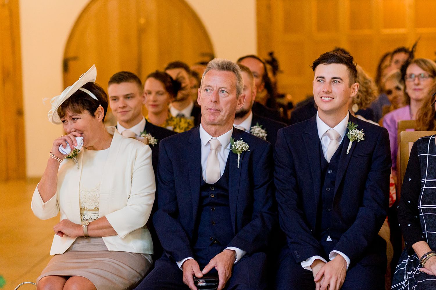 wedding guests at rivervale barn
