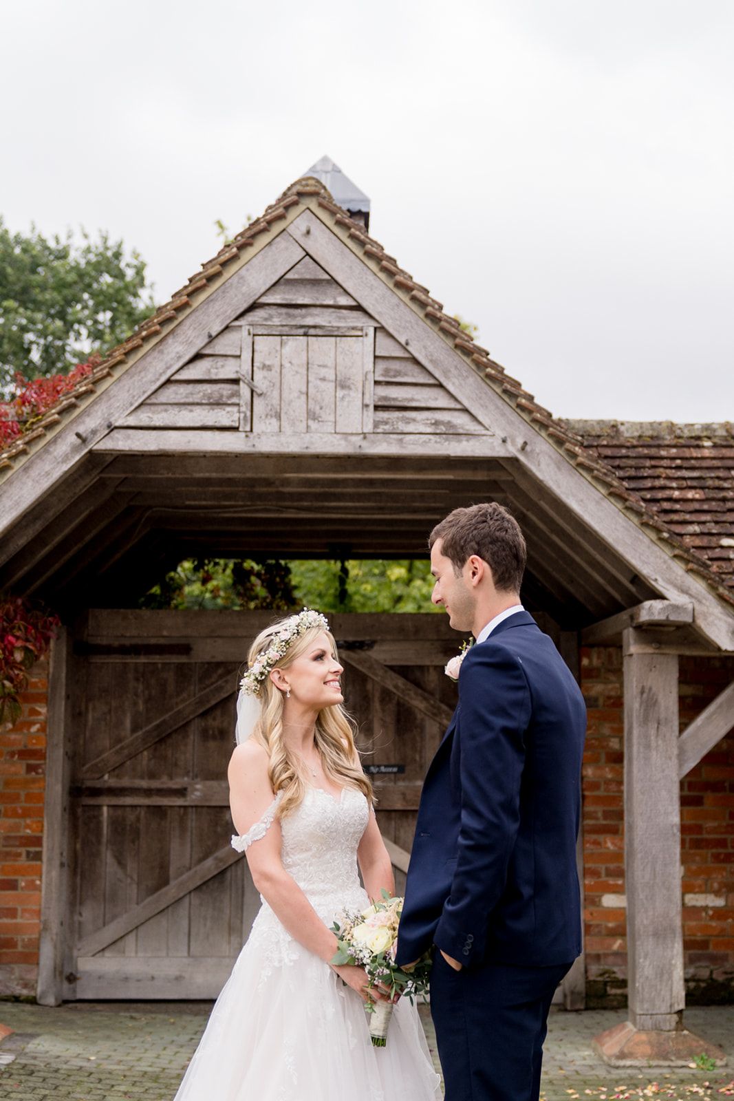 bride and groom relaxed