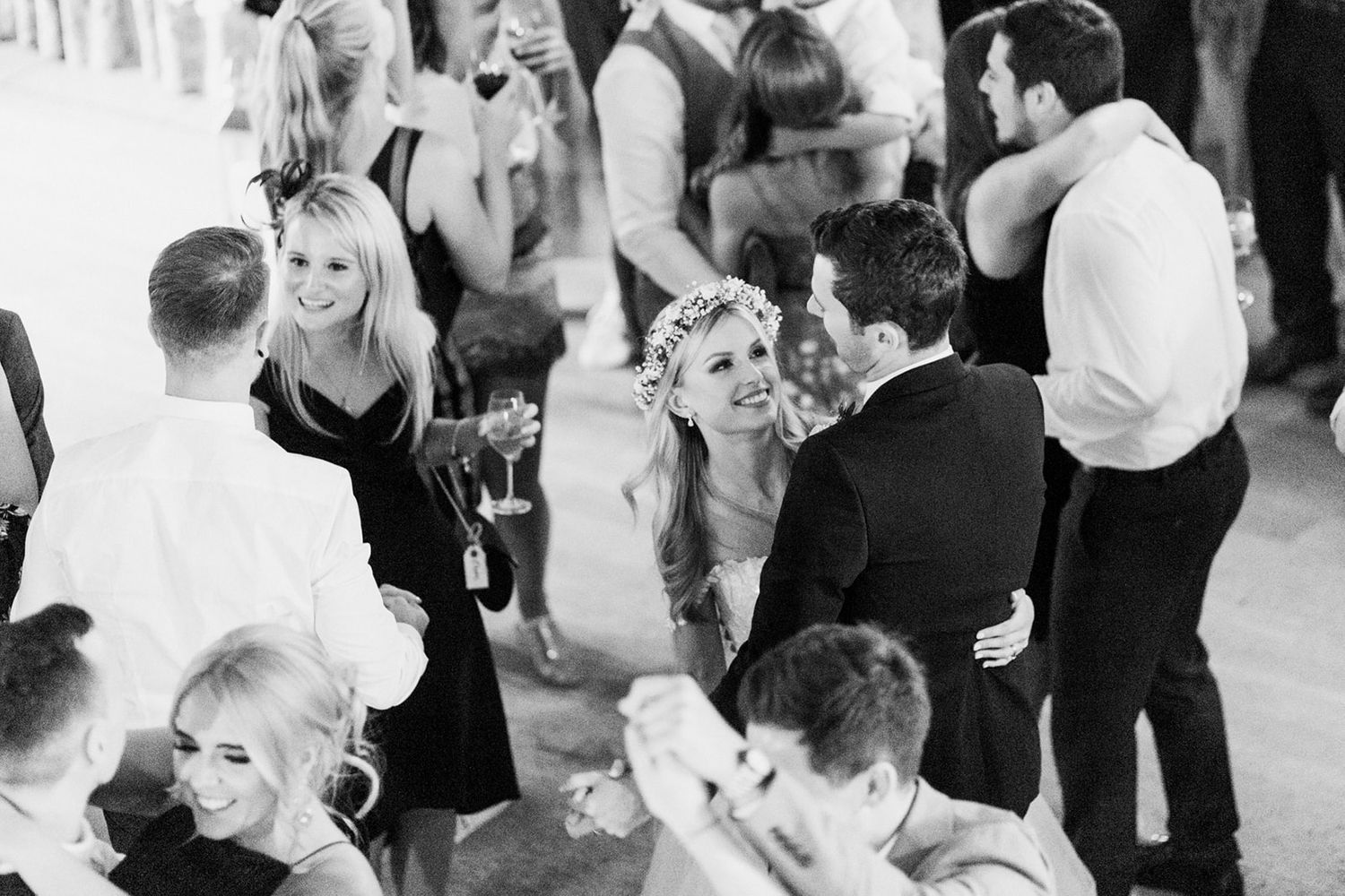 bride and groom dancing at wedding