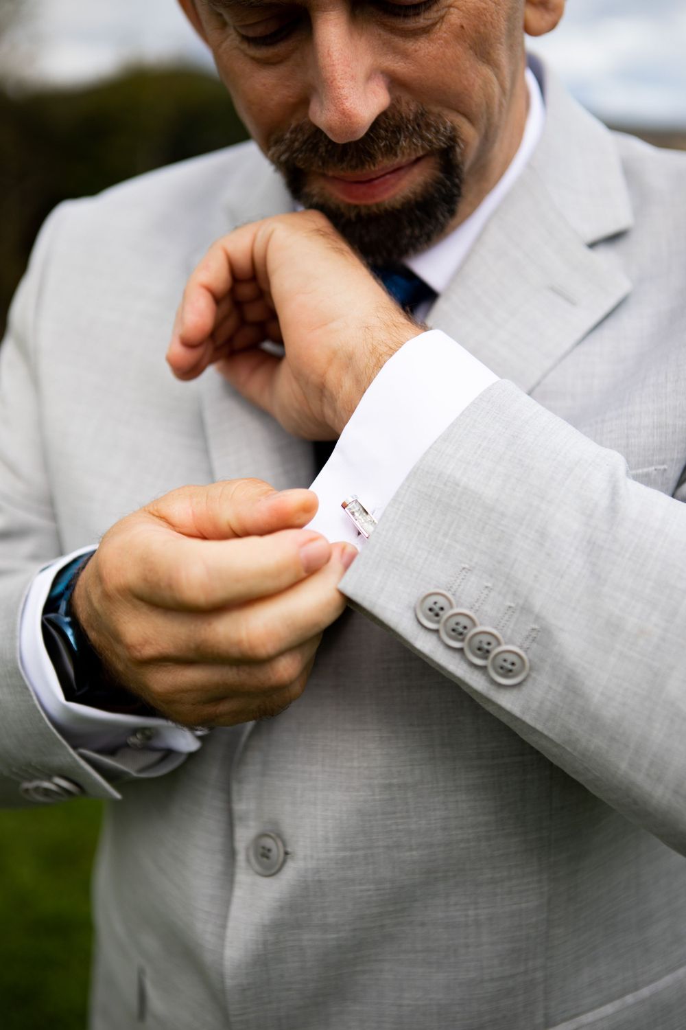 Wedding photography groom details