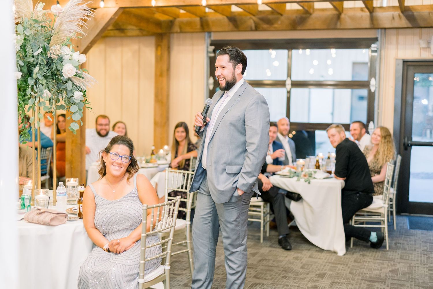 Vineyard photos with white willow events at Prairie Moon Winery wedding in Ames, Iowa