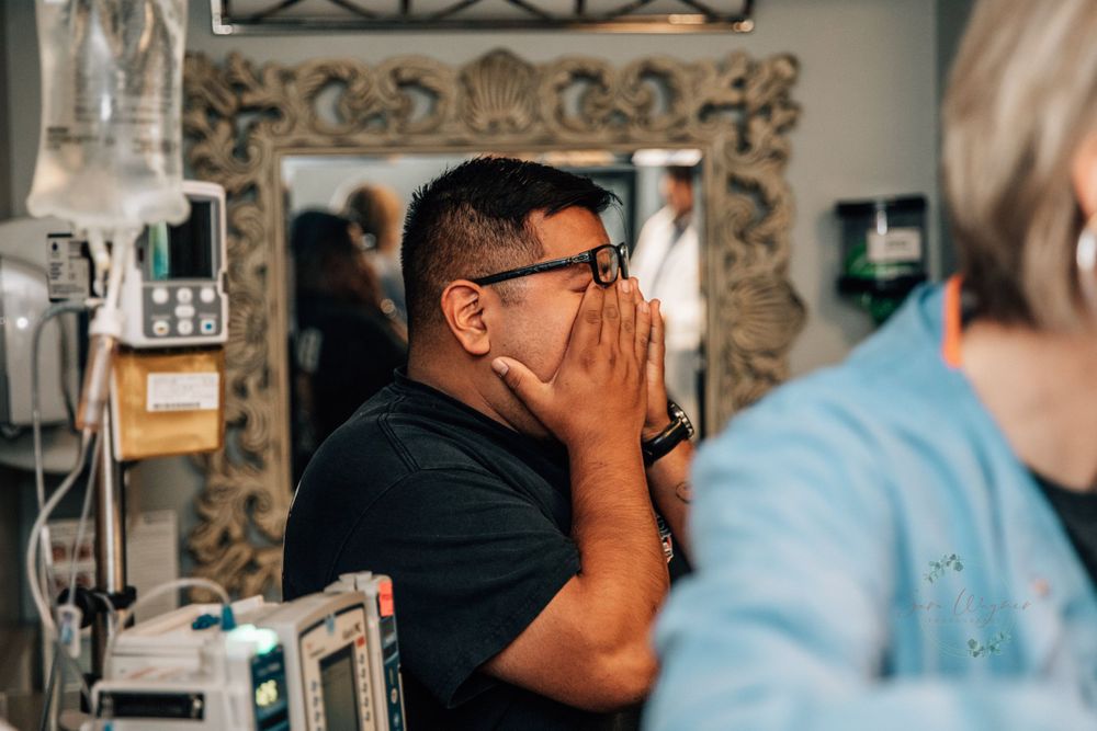 Father gets emotional during the delivery of his son at Northwest Hospital in Arkansas