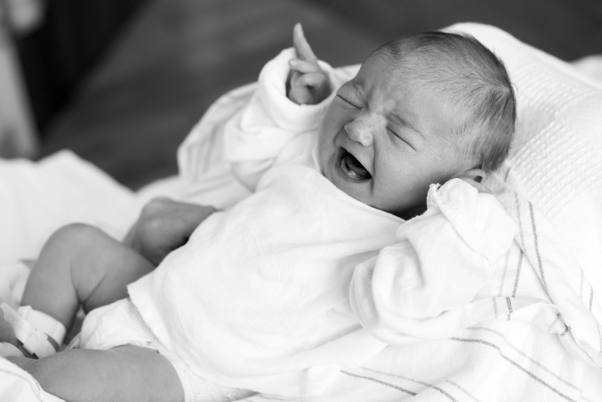 Crying newborn by heidi harting photography, plymouth MA