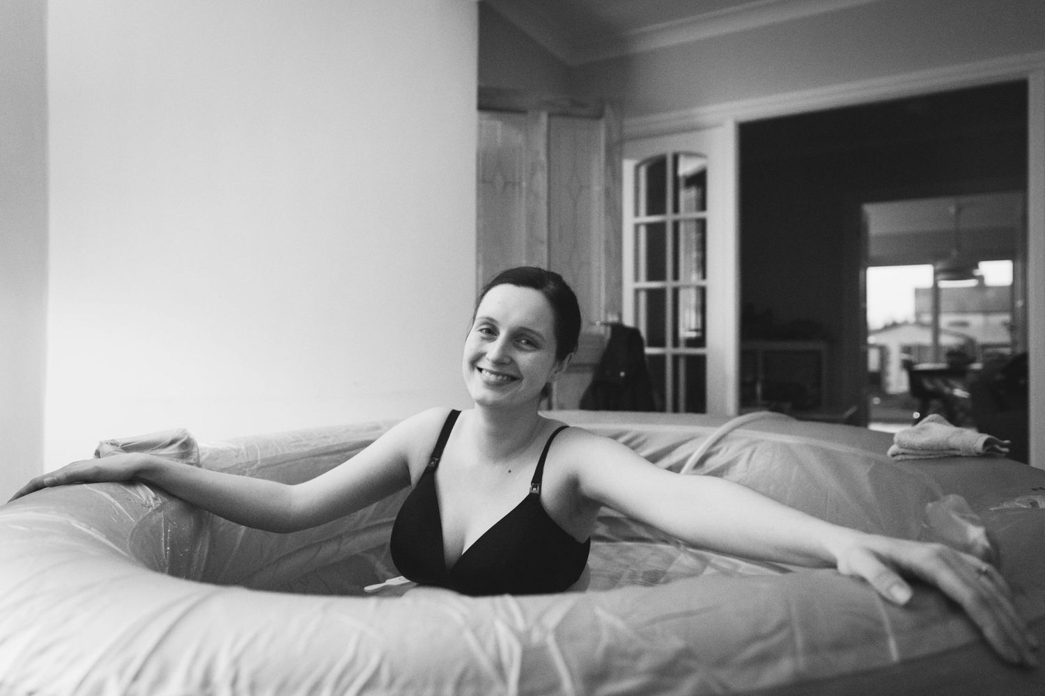 woman in labour smiling