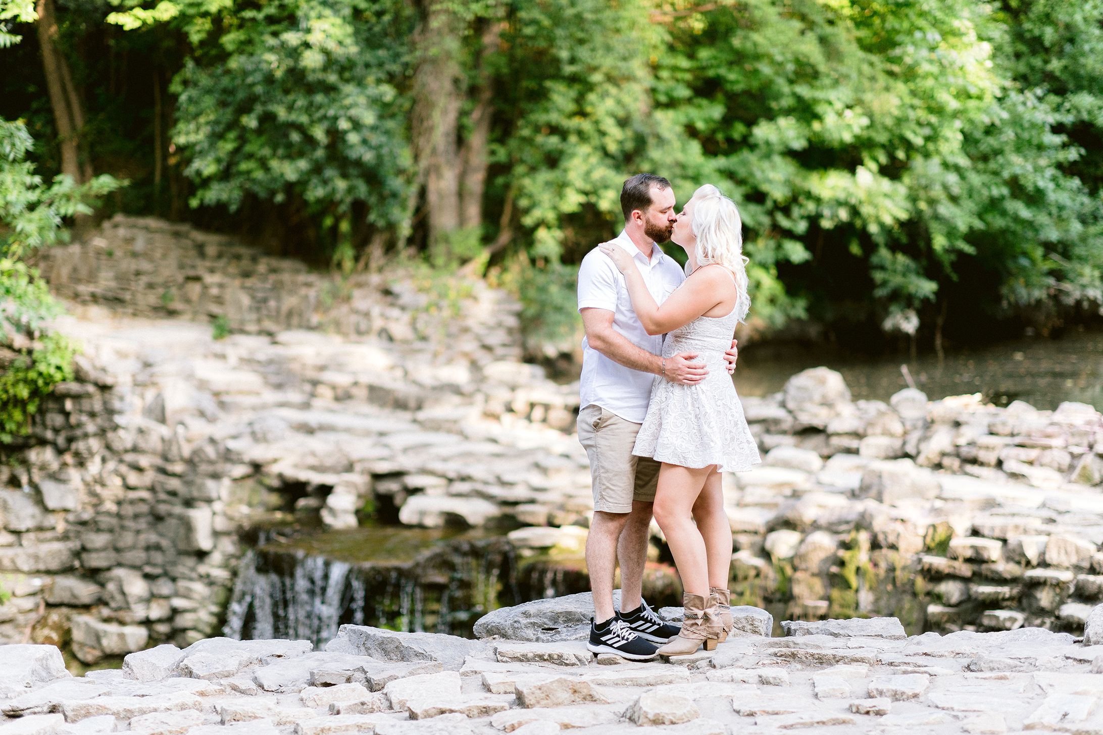 Elizabeth Couch Photography Prairie creek engagement photos waterfall
