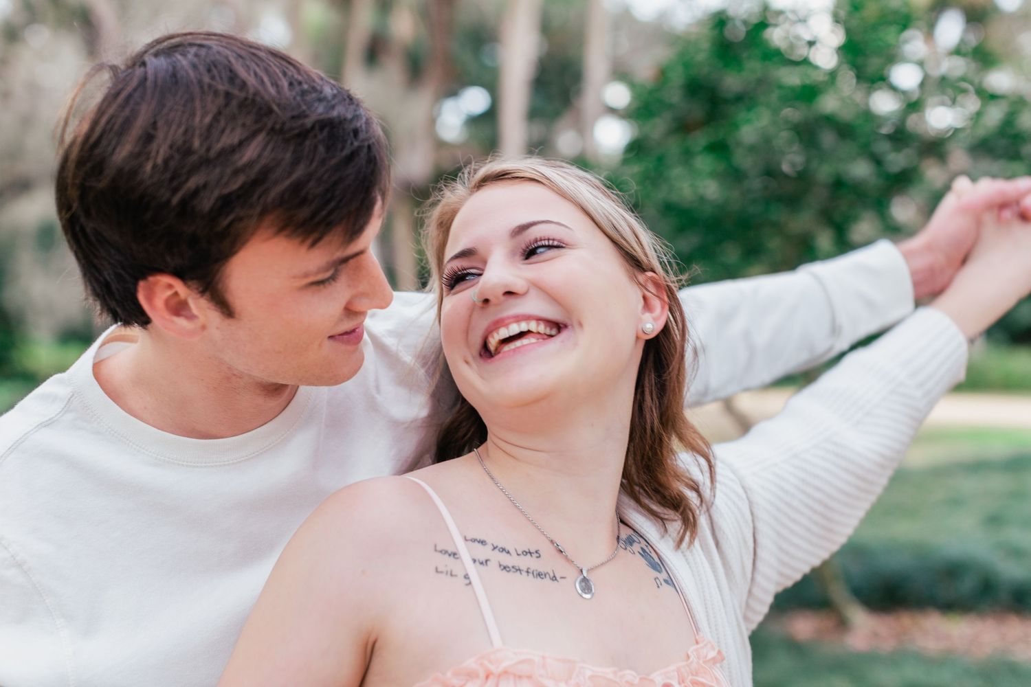 Cute Engagement Photography at Washington Oaks Garden State Park Florida by Barry Mickler
