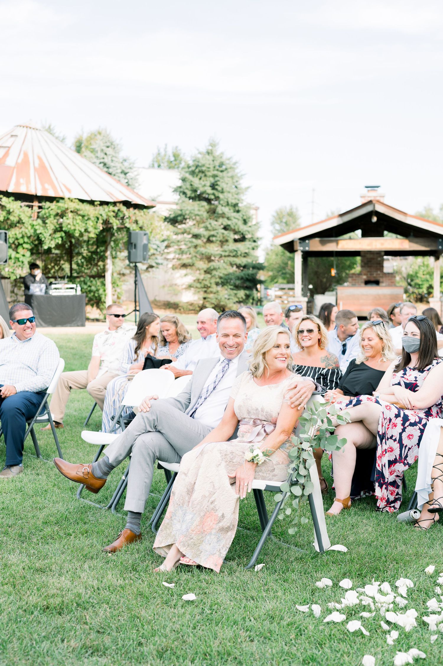 Vineyard photos with white willow events at Prairie Moon Winery wedding in Ames, Iowa