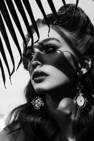 Model Crystal Van Commenee National A-List Magazine Editorial Los Angeles California Rockabilly black and whiteJewelry