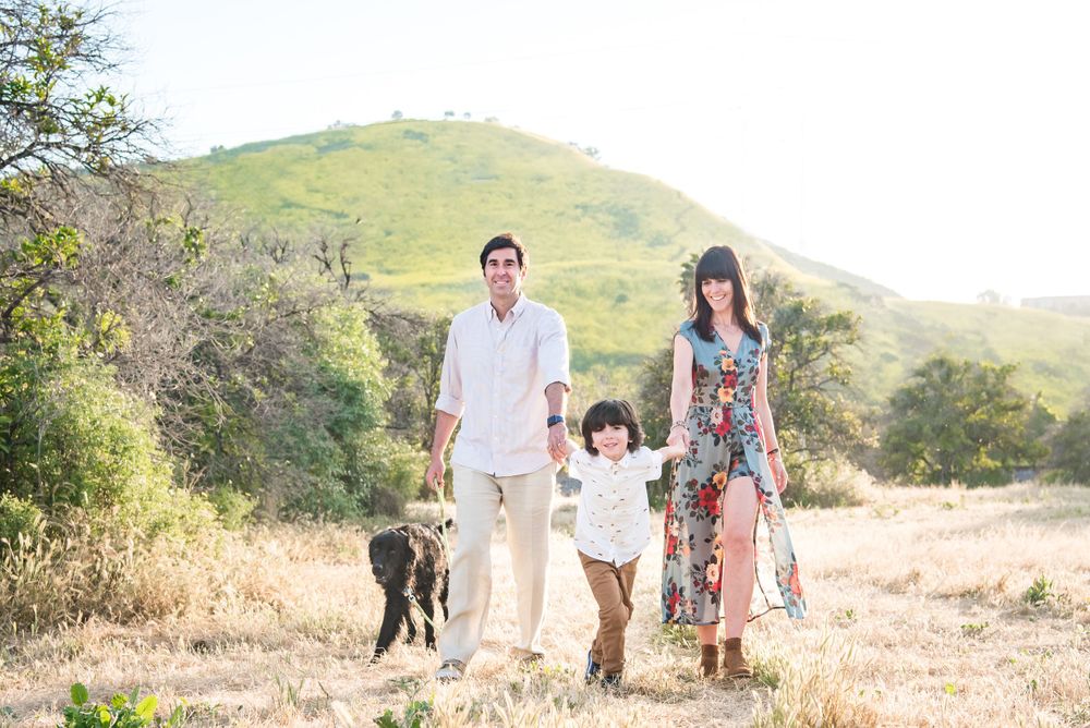 Photo of a family in a field in San Juan Capistrano, CA