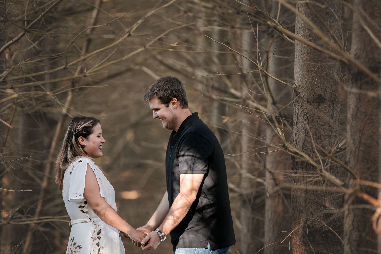 Cute and quirky engagement photos at Fanshawe Conservation Area London Ontario by wedding photographer Shawn Van Daele