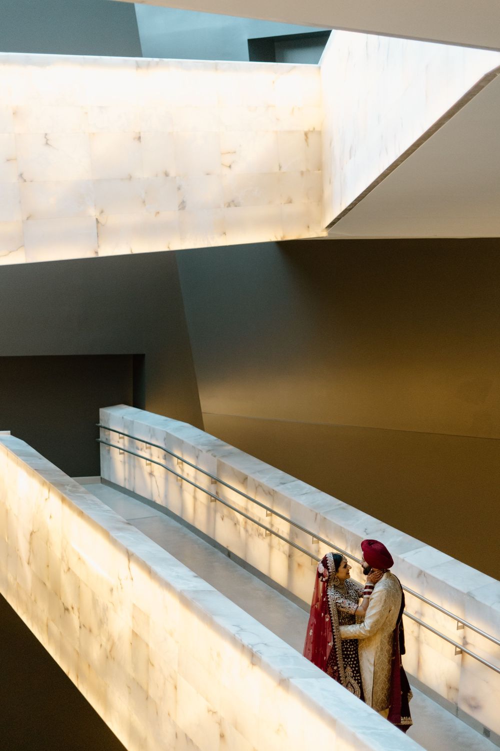 Wedding photos at the Human Rights Museum in Winnipeg, Manitoba