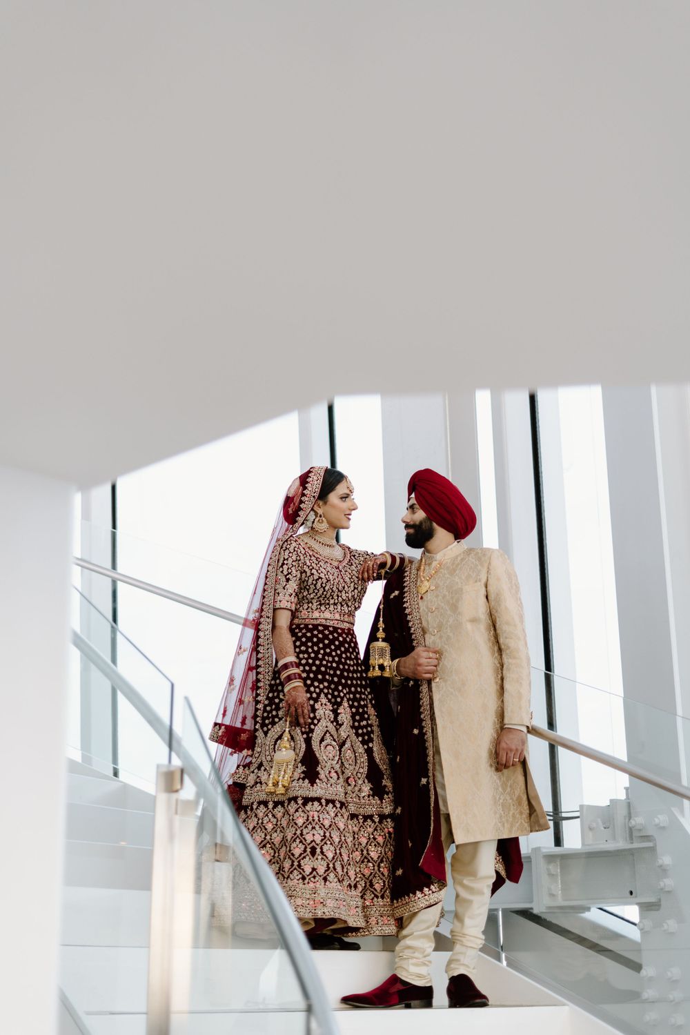 Wedding photos at the Human Rights Museum in Winnipeg, Manitoba