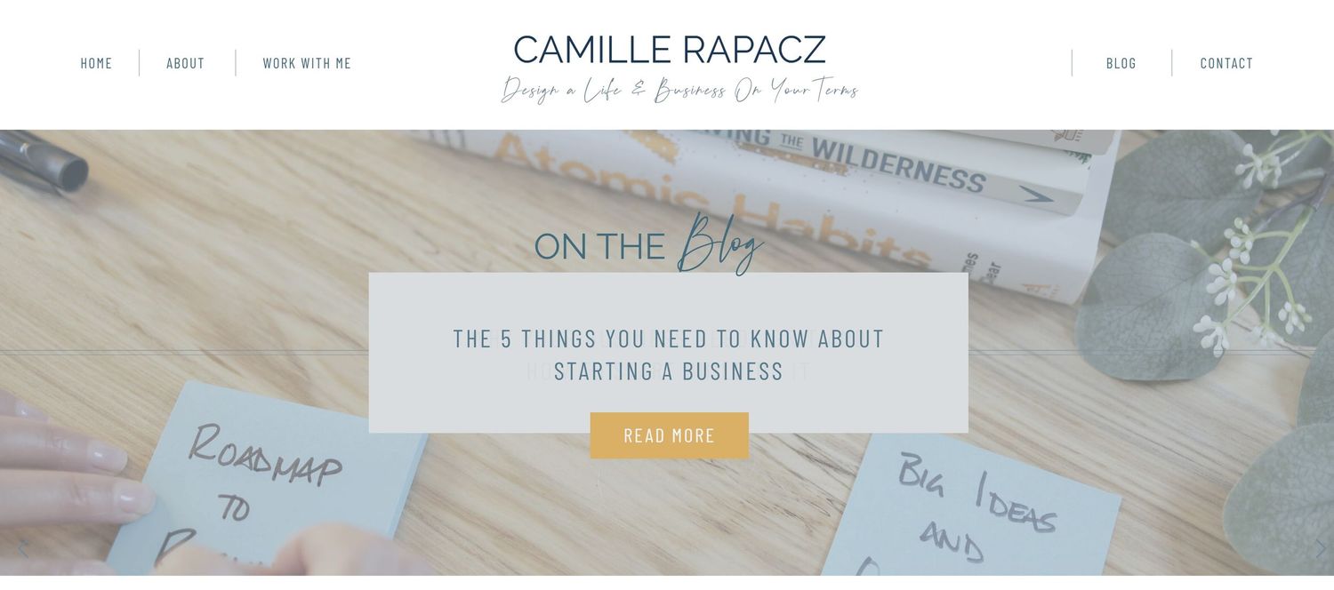 Bellevue, WA business coach Camille Rapacz website and branding photo update blog personalized stock photo on desk