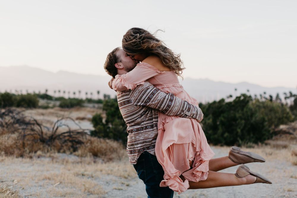 engagement session in desert palm springs california