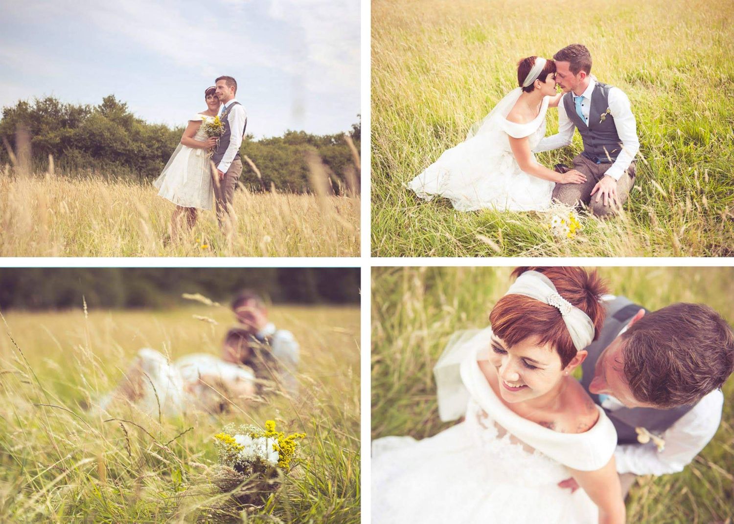 wedding in a field hampshire