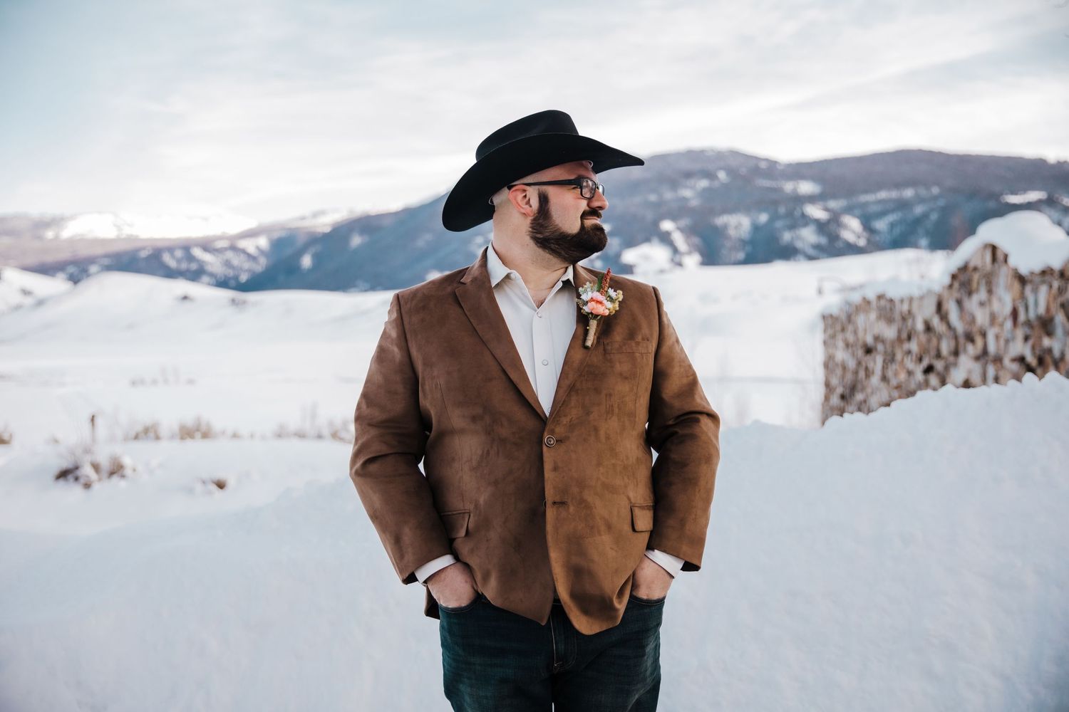 First Look for Jackson Hole, WY Elopement by Carli Layton Photography, a Texas Elopement Photographer.