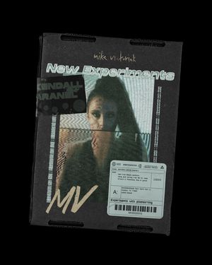 image of packaging with a glitch photo of a model on it.