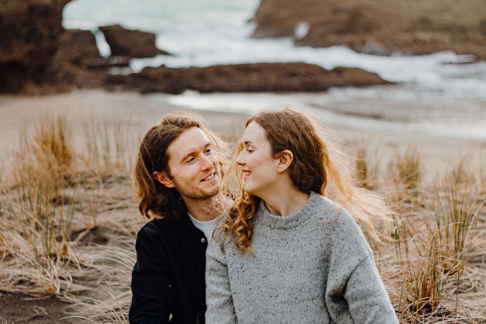 An engageed couple for their sunset session with Apertured Media-Auckland Wedding and Elopement Photographer
