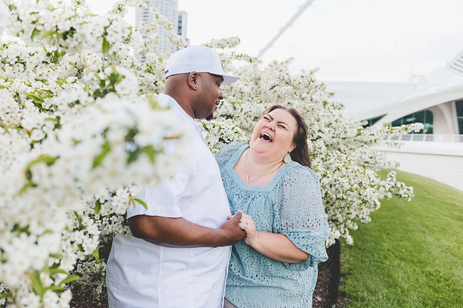 Engagement pictures Milwaukee, WI Historic third ward