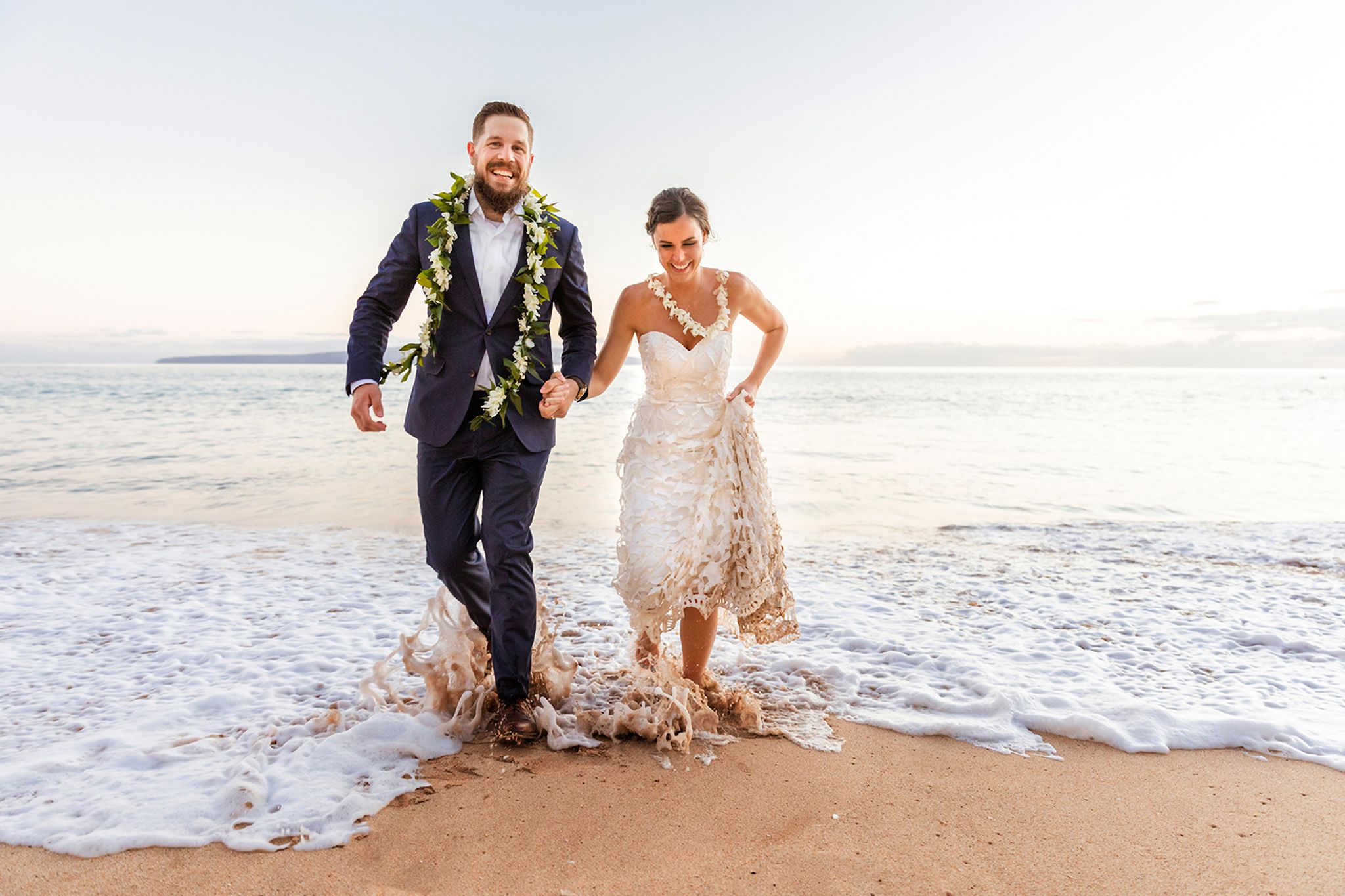 fun beach wedding