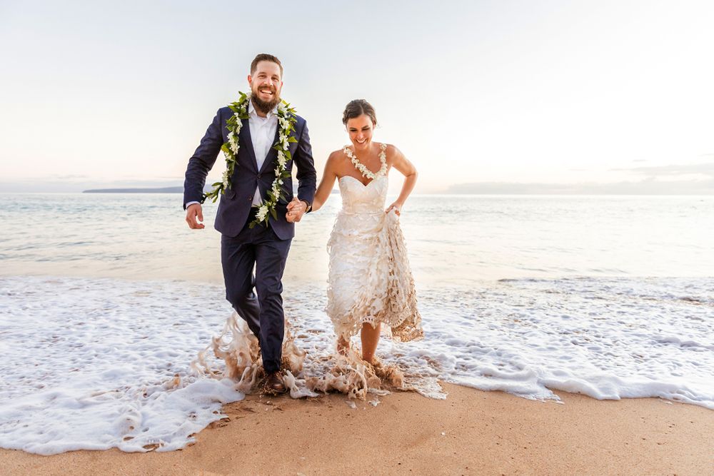 fun beach wedding