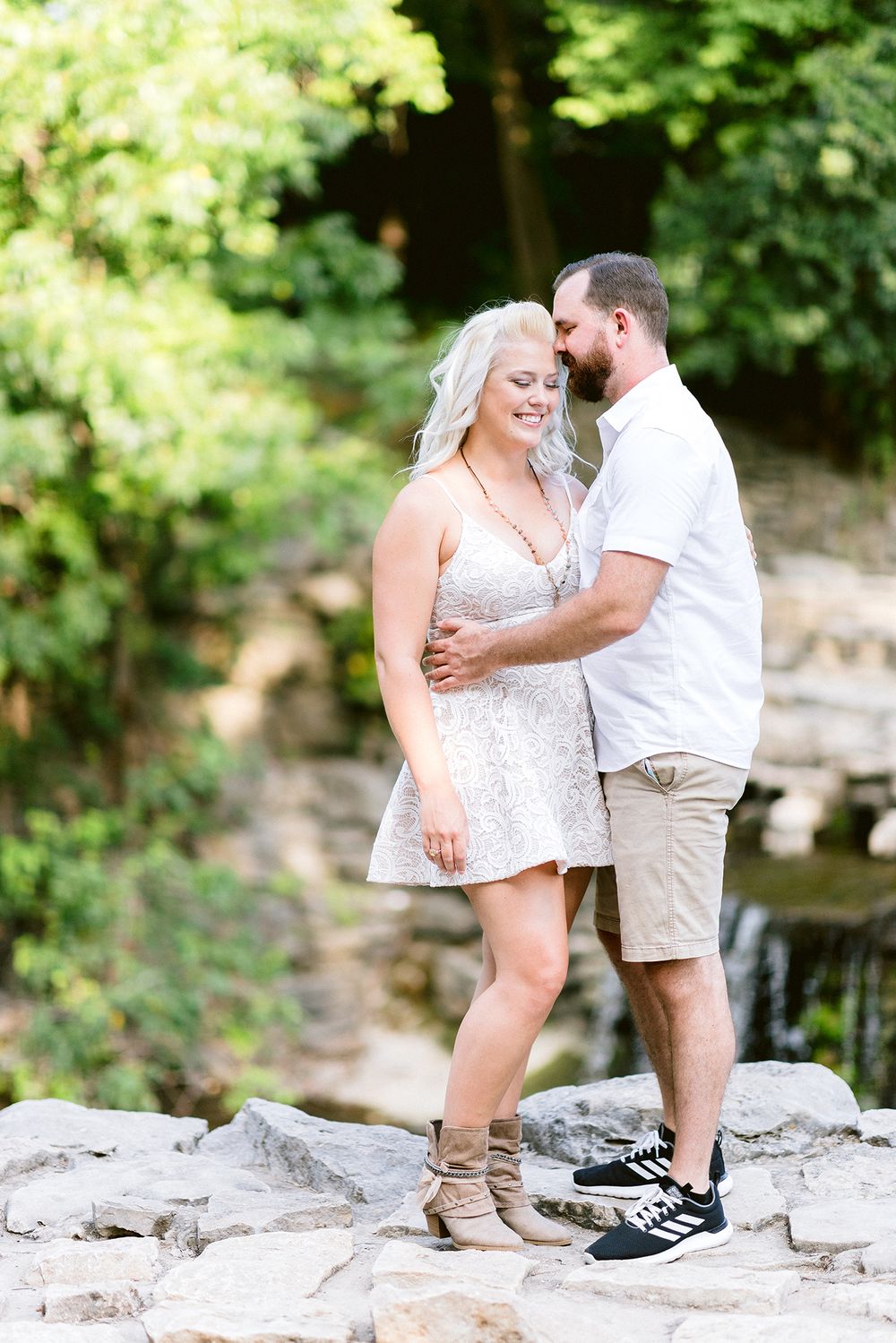 Elizabeth Couch Photography Prairie creek engagement photos waterfall romantic