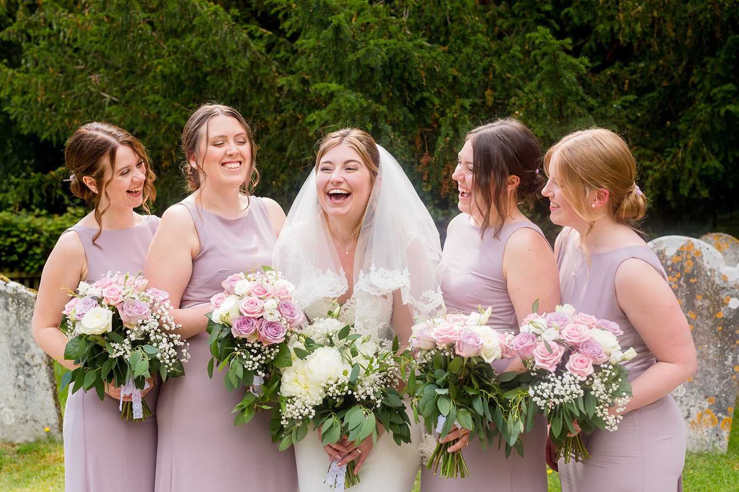 happy bridesmaids pink dress