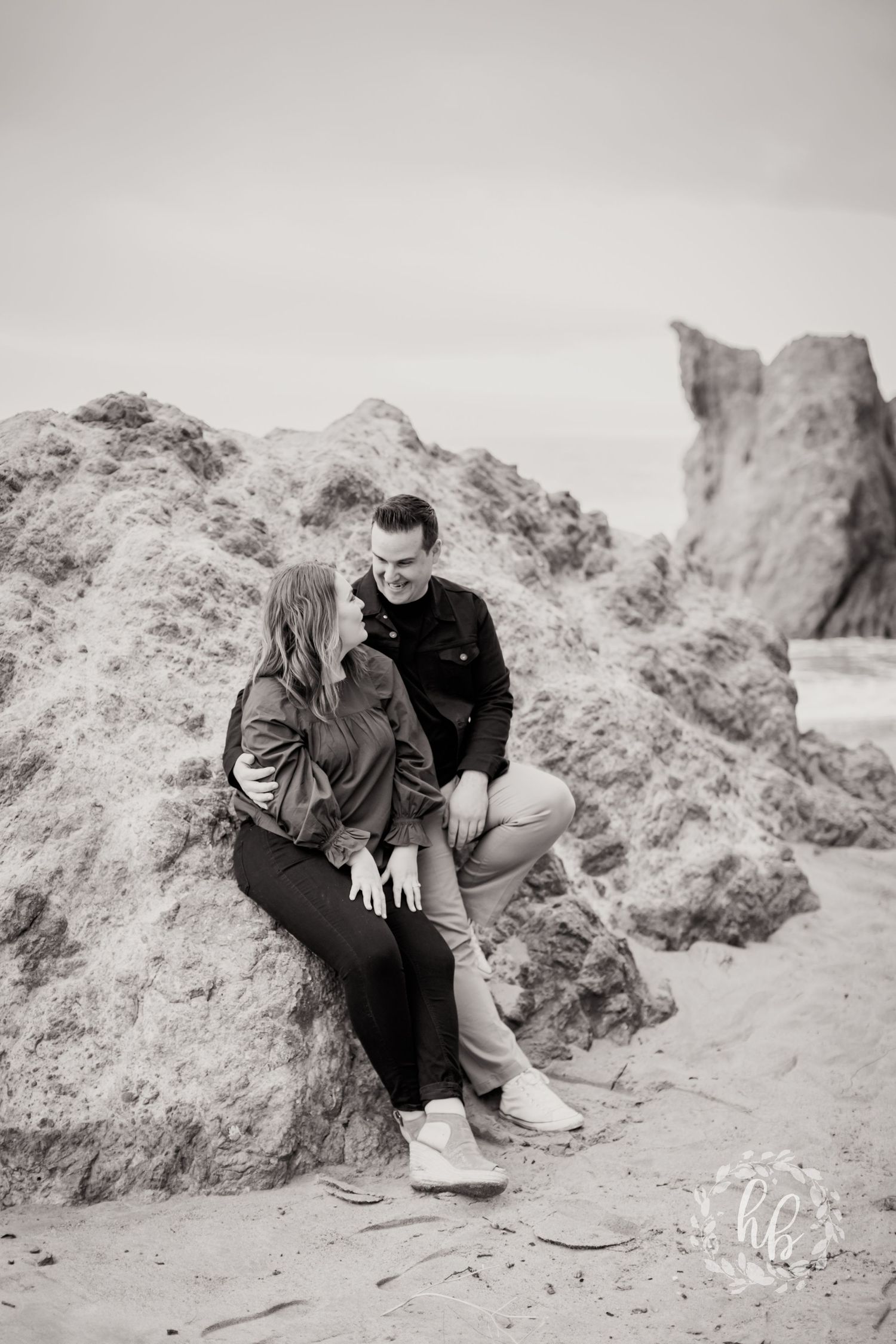 Malibu beach engagement photos