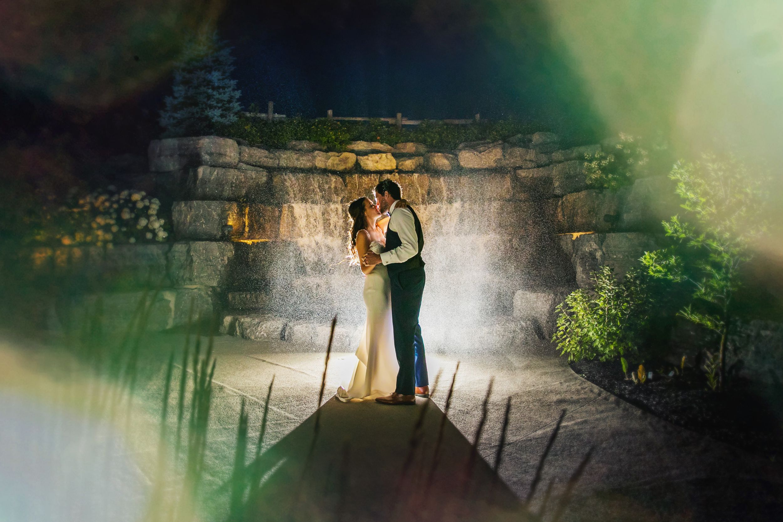 Whistle Bear Golf Club Nighttime Bride Groom Wedding Photos
