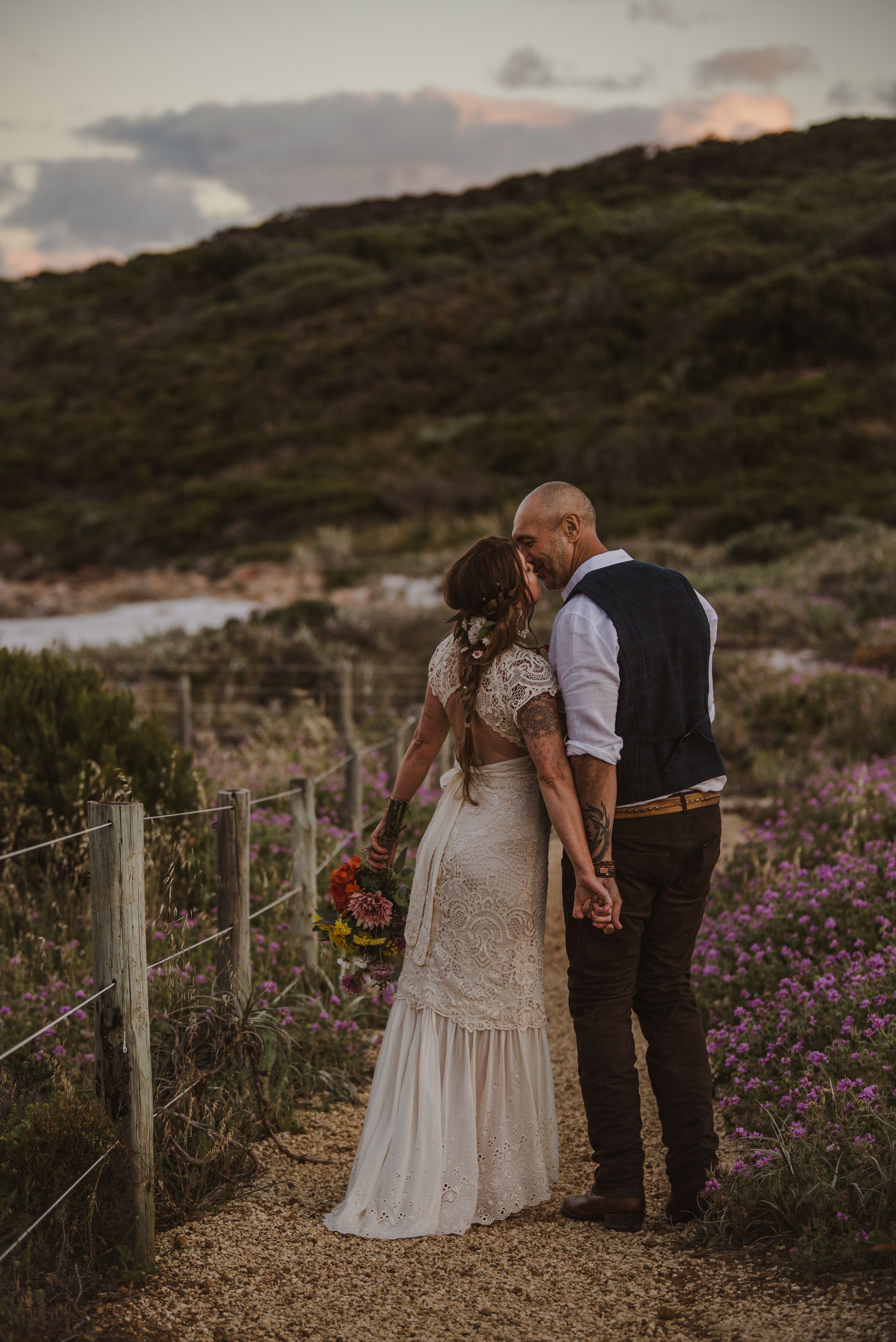 wedding bremer bay bride groom beach