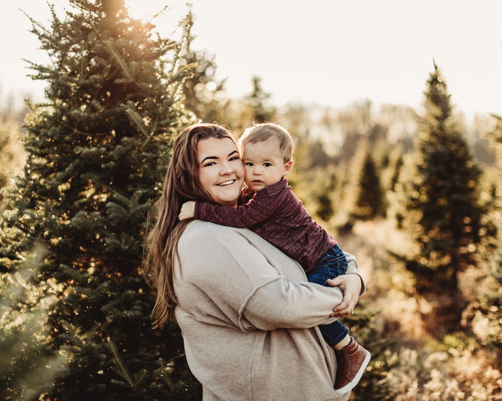 Professional photo of a mother and child outdoors