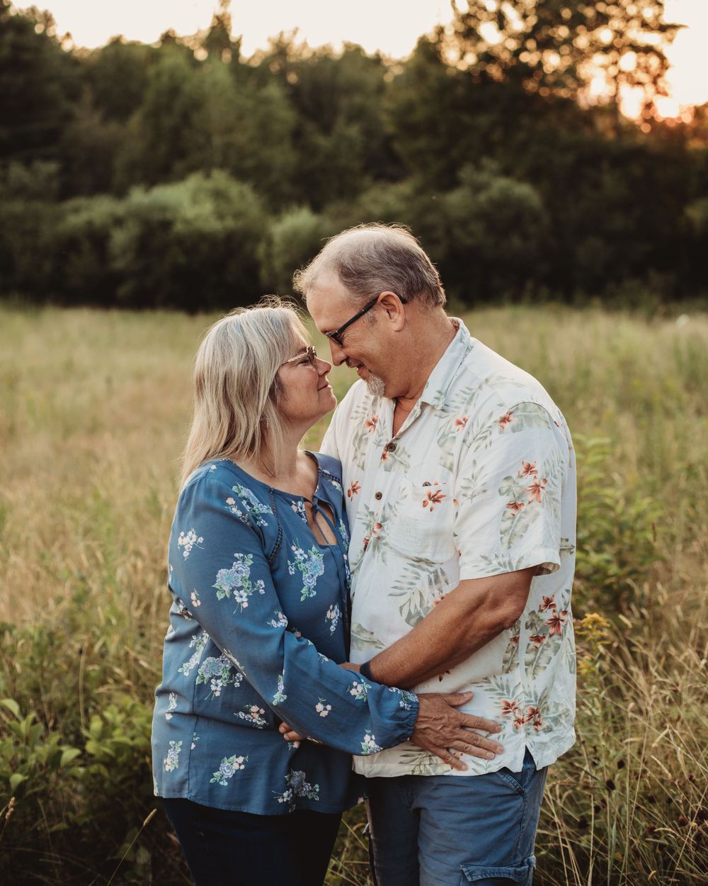 Professional photo of an older married couple outdoors