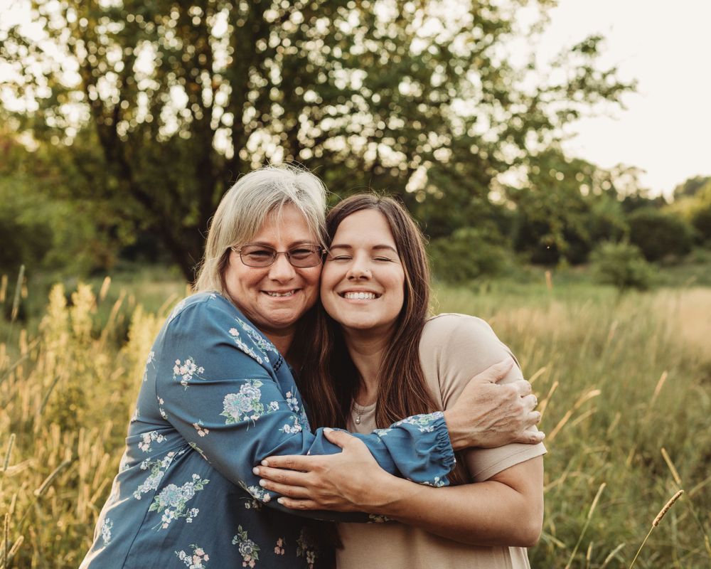 Professional photo of a mother and daughter outdoors
