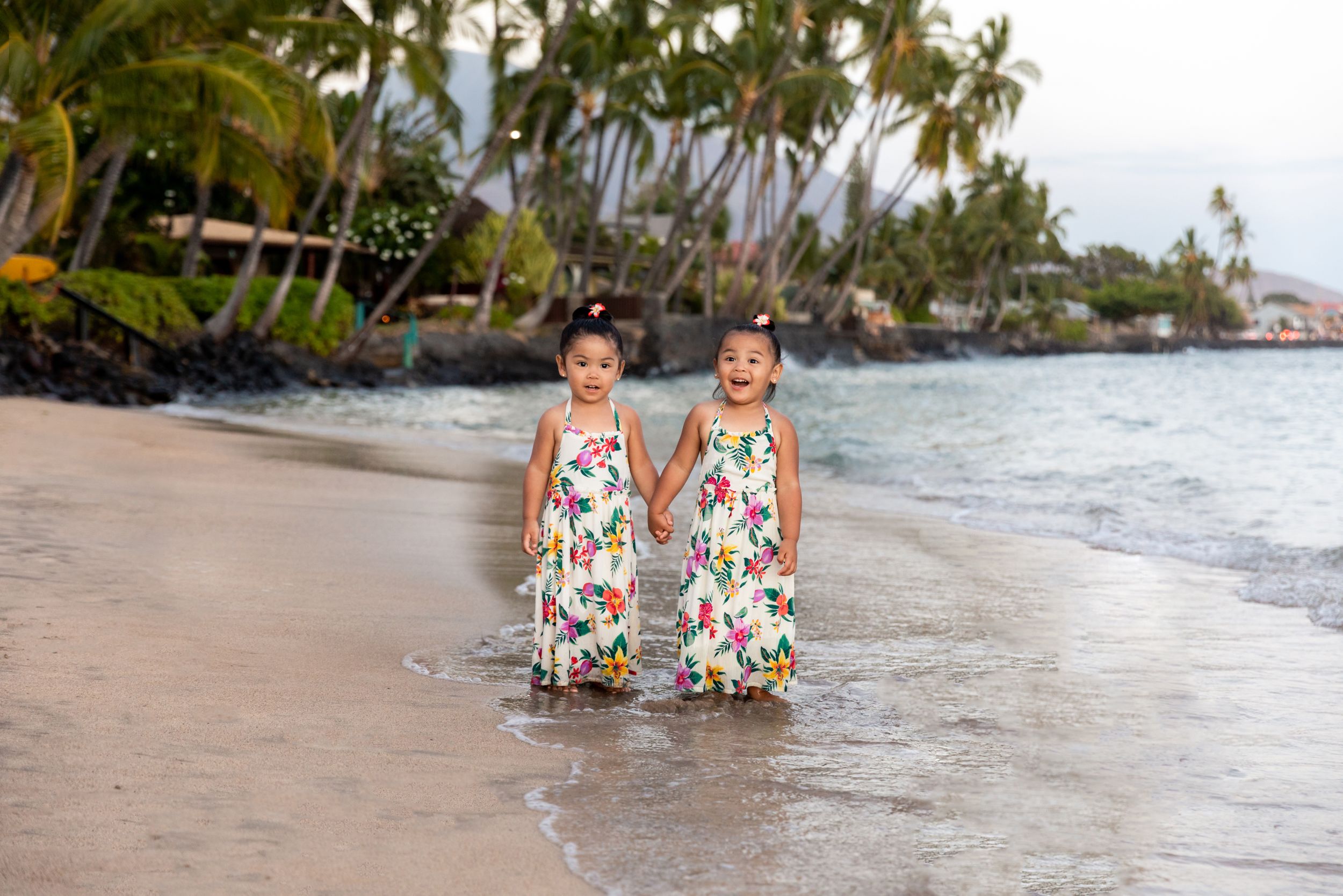 cute kids portrait on maui beach