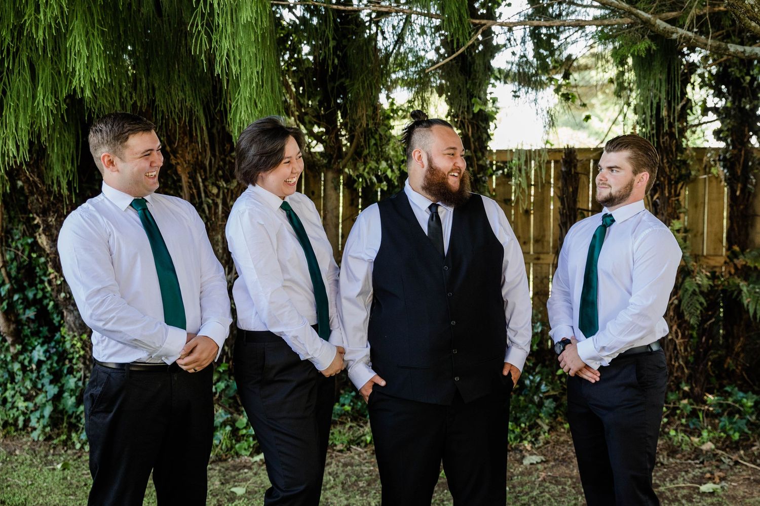 Groom and groomsmen in Rotorua Home