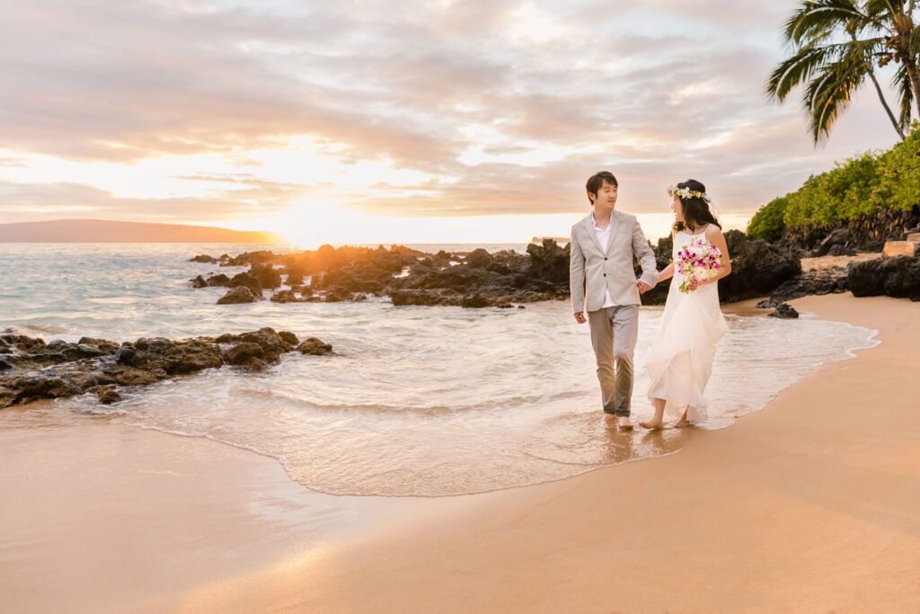 maui sunset beach wedding photographers