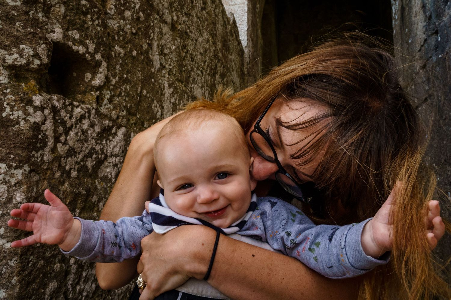 Mum snuggles into her little boy's face as he smiles at the camera - family photoshoot, Katherine and her Camera