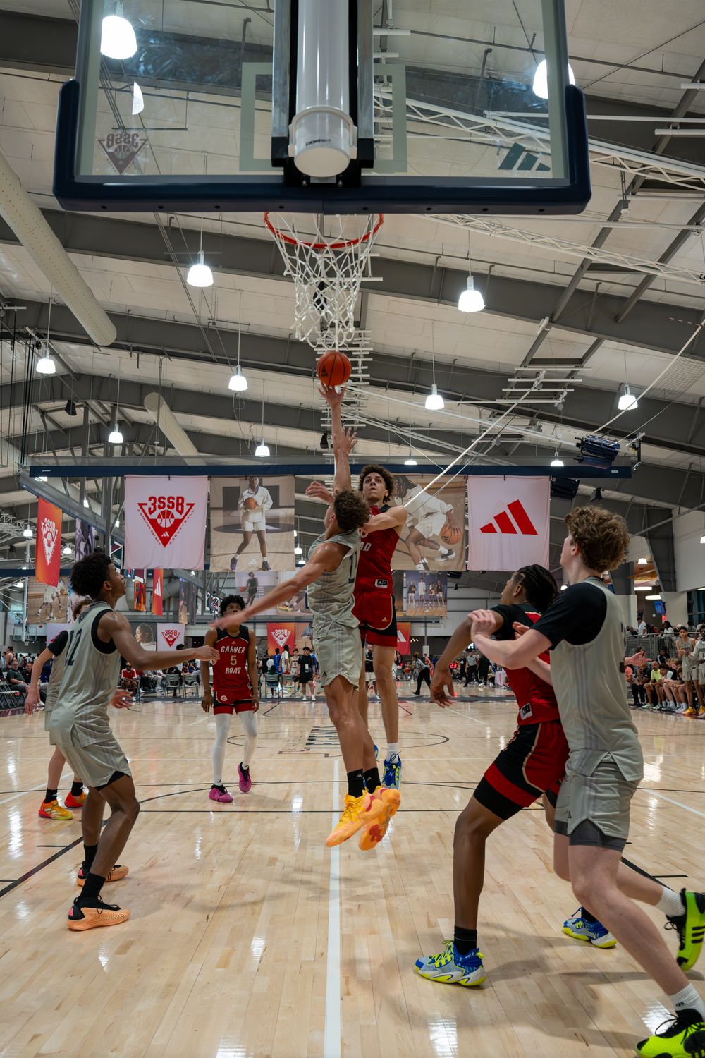 Basketball game at Legends Event Center, showcasing players in action and the excitement of the game.