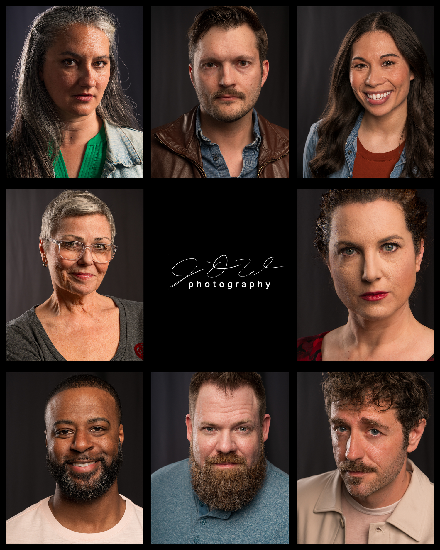 Professional headshot photography promotion with $99 mini-sessions offered at Playhouse 615 in a theatrical atmosphere.