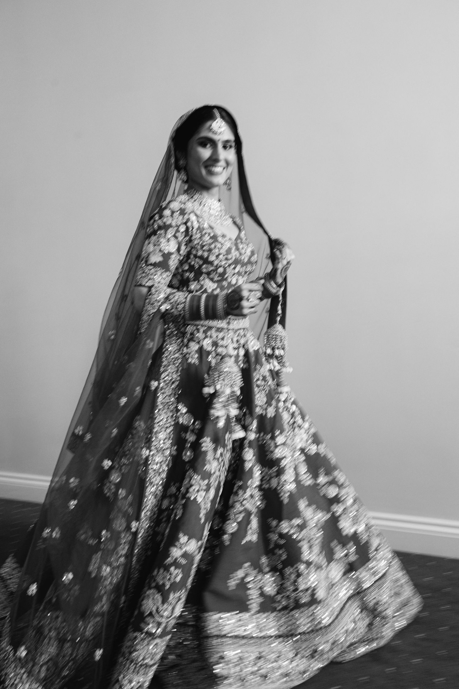 Sikh bride captured with motion blur