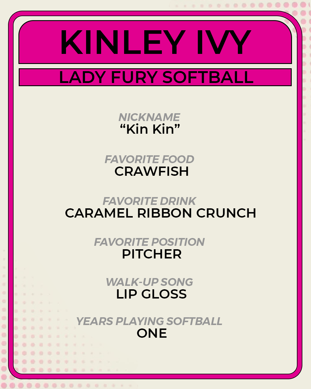 Softball sports card graphic