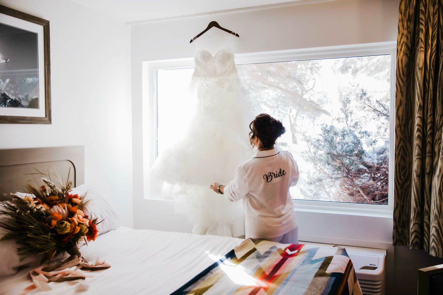Wedding dress for Jackson Hole, WY Elopement by Carli Layton Photography, a Texas Elopement Photographer.