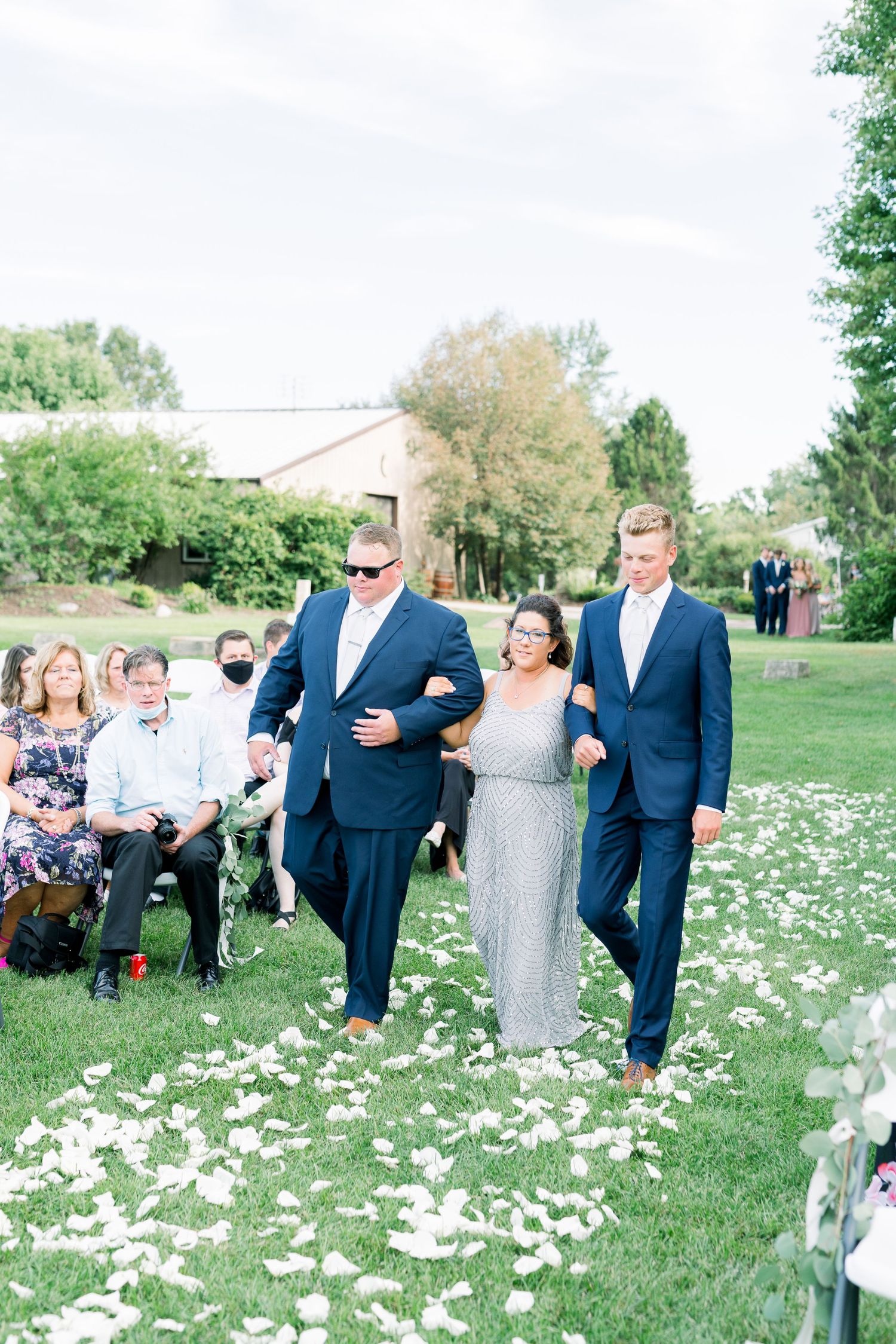 Vineyard photos with white willow events at Prairie Moon Winery wedding in Ames, Iowa