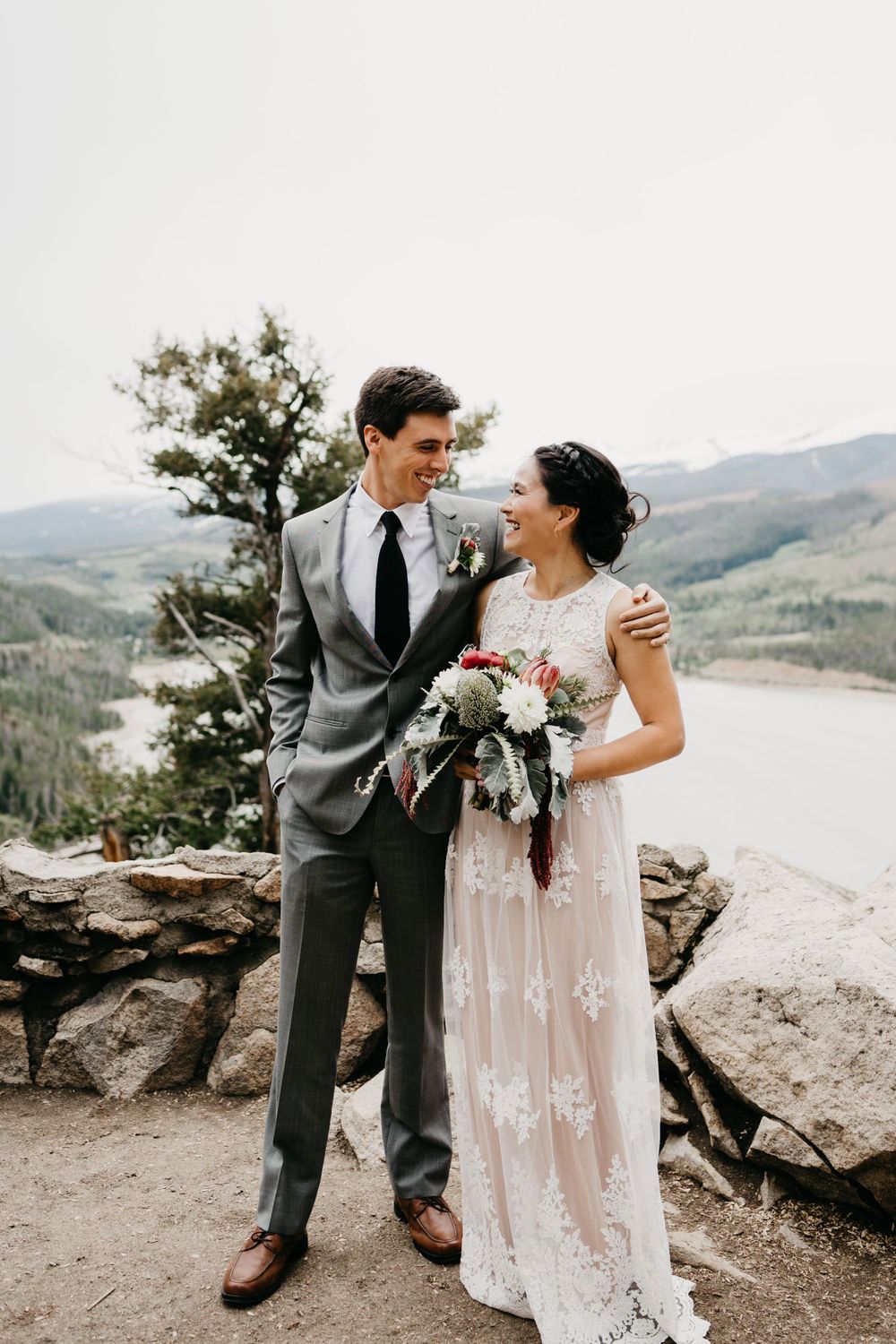 Portrait of Couple Mountain Wedding Breckenridge, Colorado