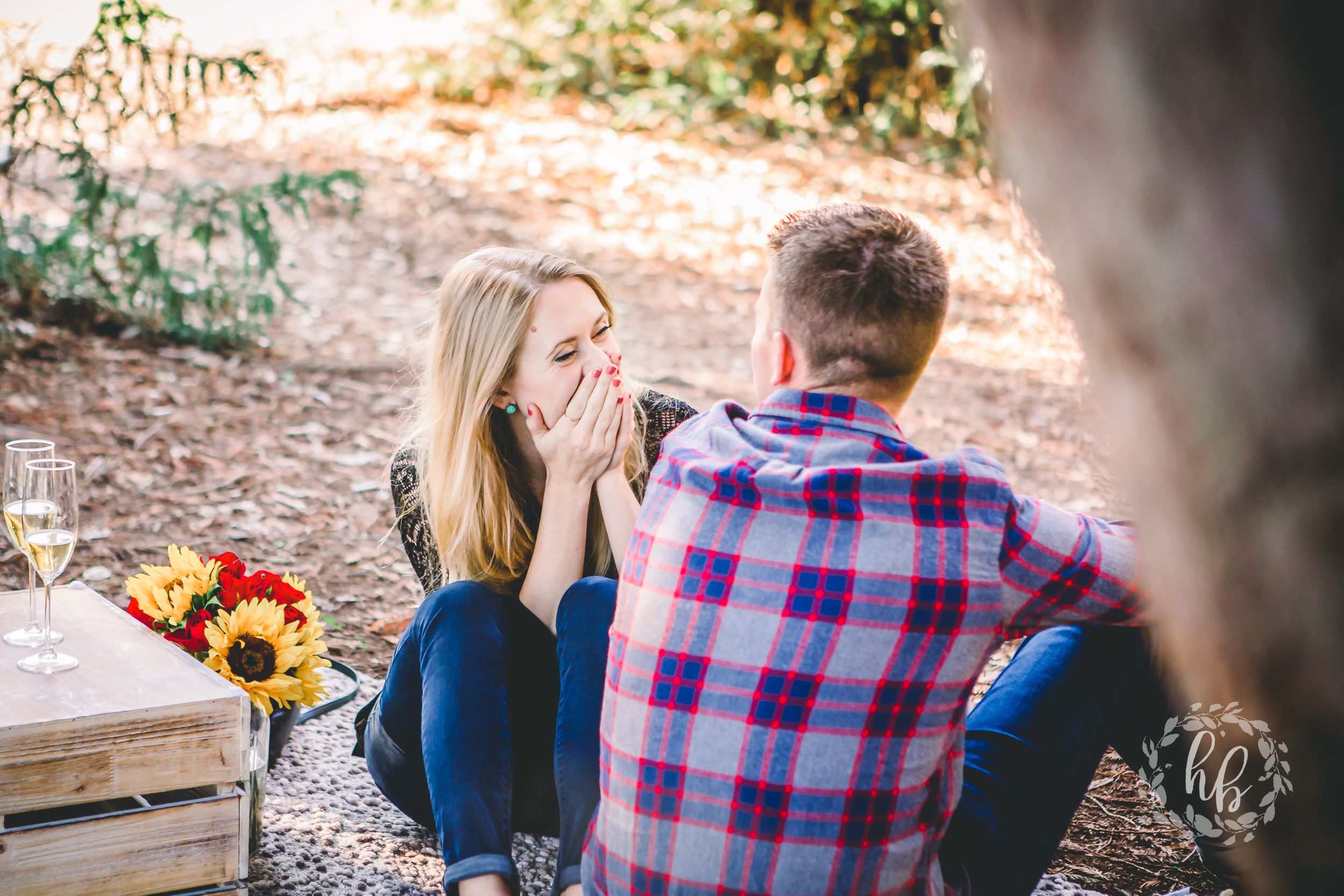 lakeside proposal engagement photos