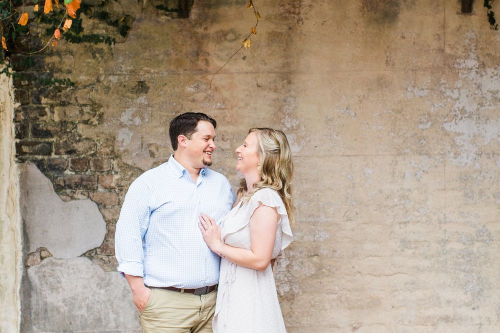engagement session in monterey square in downtown savannah, ga